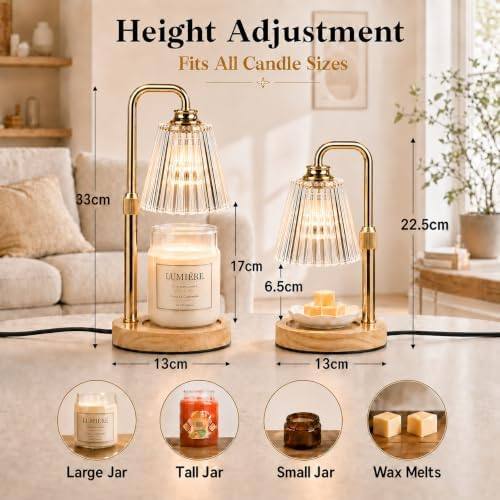Funistree Gold Ribbed Glass Candle Warmer Lamp — photo 8 of 18