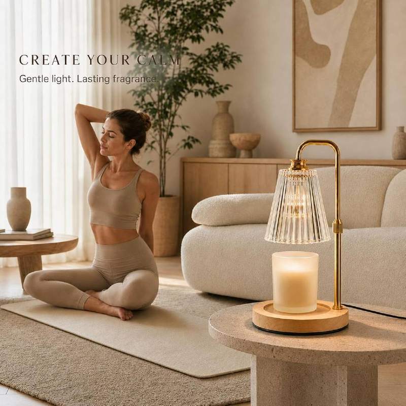Funistree Gold Ribbed Glass Candle Warmer Lamp — photo 13 of 18