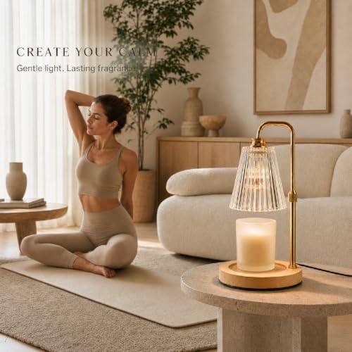 Funistree Gold Ribbed Glass Candle Warmer Lamp — photo 14 of 18