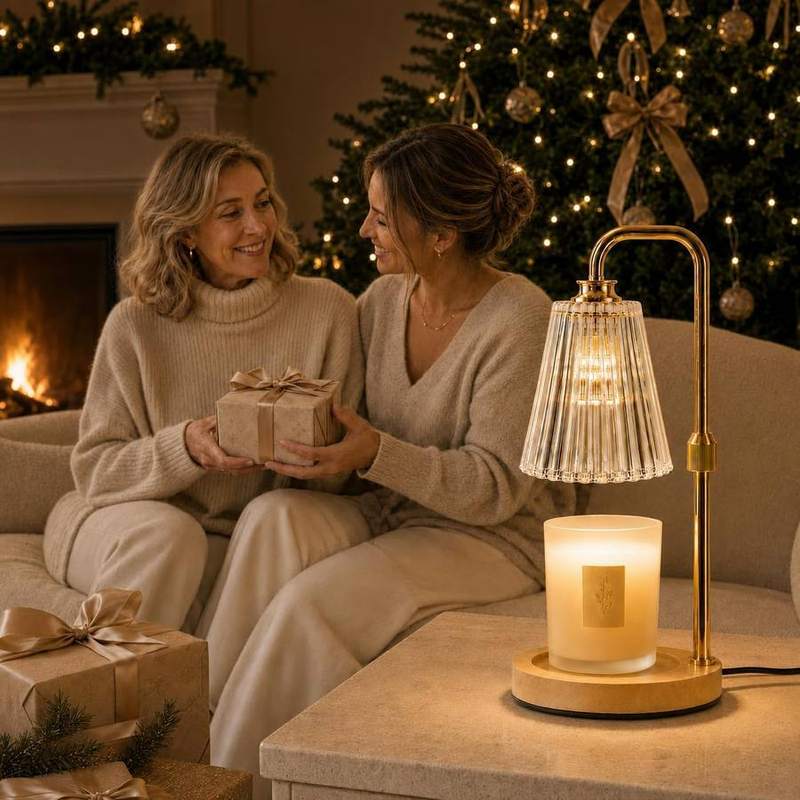 Funistree Gold Ribbed Glass Candle Warmer Lamp — photo 15 of 18