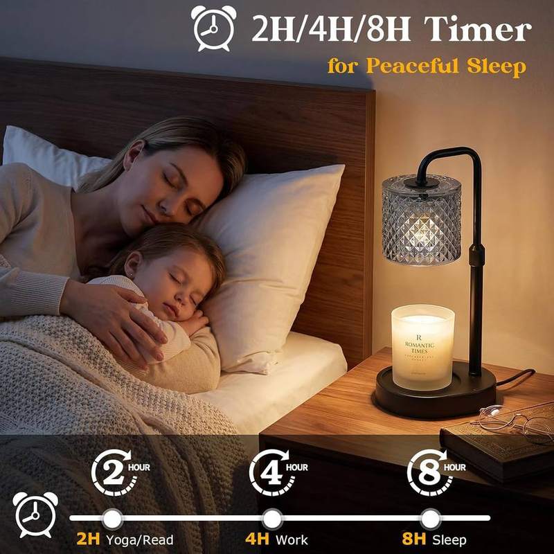Funslive Black Wood-Base Candle Warmer Lamp — photo 5 of 16