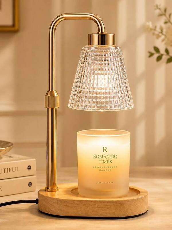 Funslive Gold Lantern Candle Warmer Lamp, candle warmer lamp with a lampshade