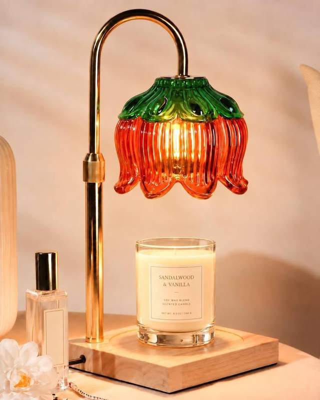 Funslive Strawberry Candle Warmer Lamp, candle warmer lamp with a strawberry-shaped shade