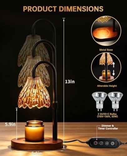 Gyradi Champagne Flower Glass Candle Warmer Lamp — photo 16 of 16