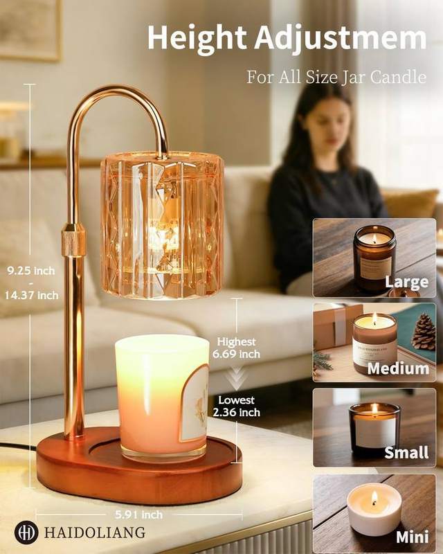 HAIDOLIANG Amber Glass Candle Warmer Lamp — photo 9 of 14
