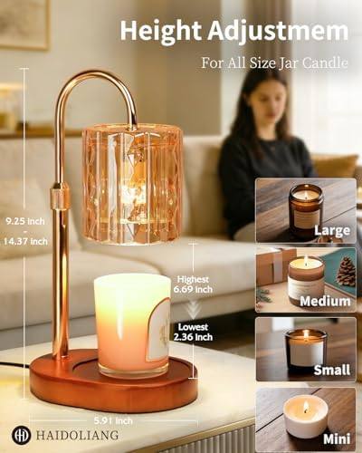 HAIDOLIANG Amber Glass Candle Warmer Lamp — photo 10 of 14