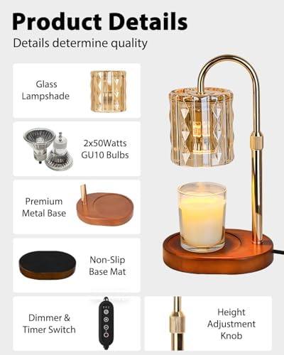 HAIDOLIANG Amber Glass Candle Warmer Lamp — photo 14 of 14