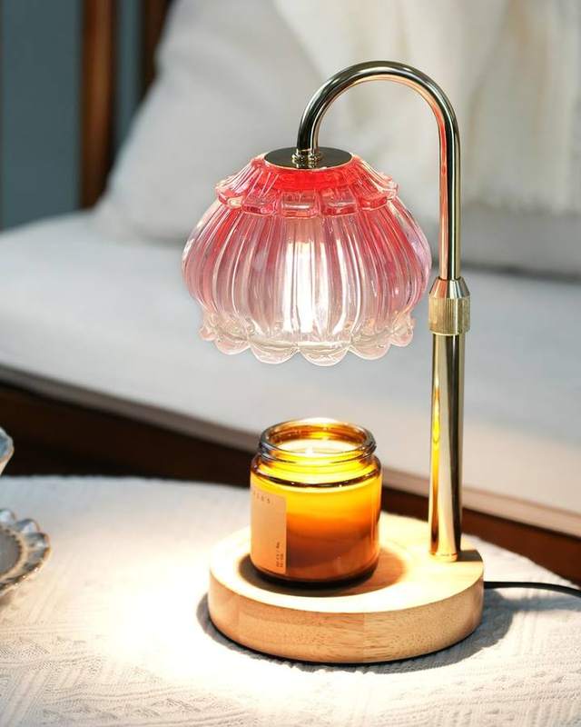 HAIDOLIANG Pink Candle Warmer Lamp, pink candle warmer lamp with a lampshade