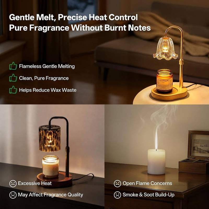 Homelist Gold Flower Candle Warmer Lamp — photo 3 of 18