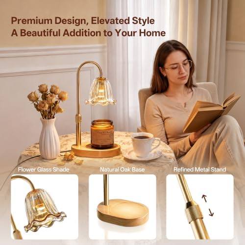 Homelist Gold Flower Candle Warmer Lamp — photo 16 of 18