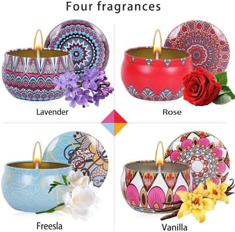 hongking Lavender, Freesia, Vanilla & Rose Candle Gift Set of 4 — photo 4 of 14