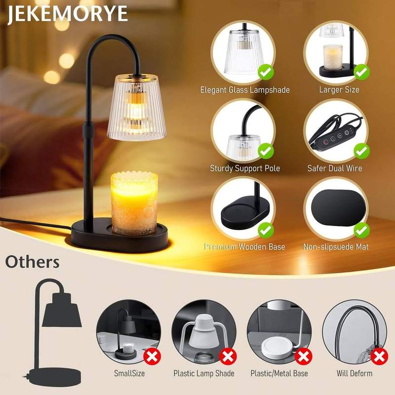 JEKEMORYE Clear Glass Candle Warmer Lamp — photo 11 of 14