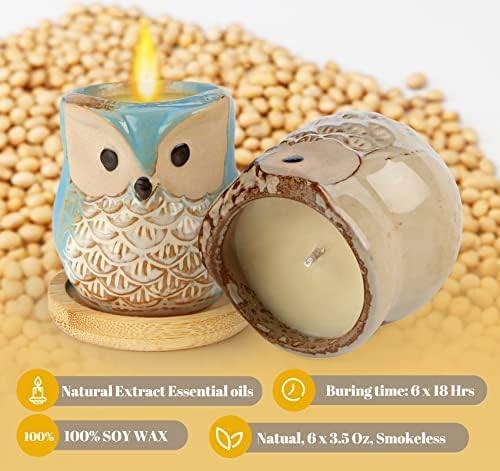 Kinforse Owl Scented Candle Gift Set of 6 — photo 8 of 14