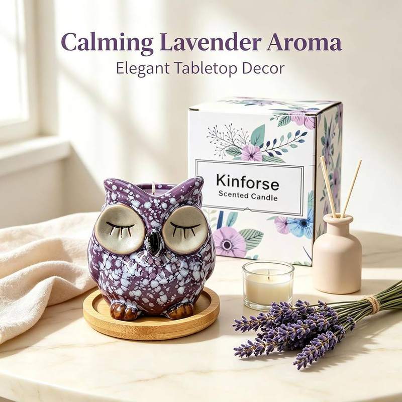 Kinforse Owl Lavender Scented Candle — photo 3 of 14