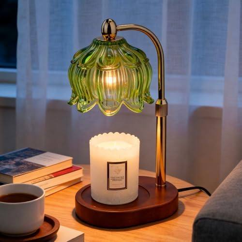 KJIXYUNG Green Polka-Dot Glass Candle Warmer Lamp — photo 2 of 14