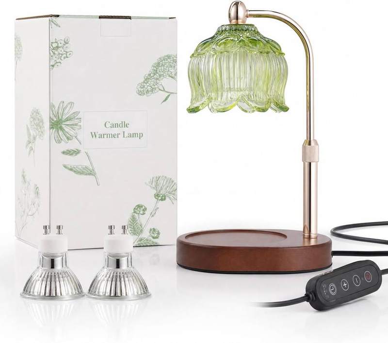 KJIXYUNG Green Polka-Dot Glass Candle Warmer Lamp — photo 13 of 14