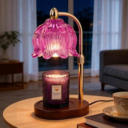 KJIXYUNG Purple Polka-Dot Glass Candle Warmer Lamp — photo 2 of 14