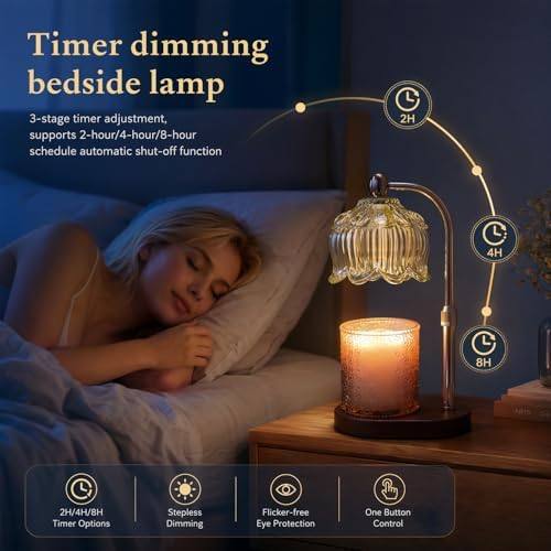KJIXYUNG Purple Polka-Dot Glass Candle Warmer Lamp — photo 6 of 14
