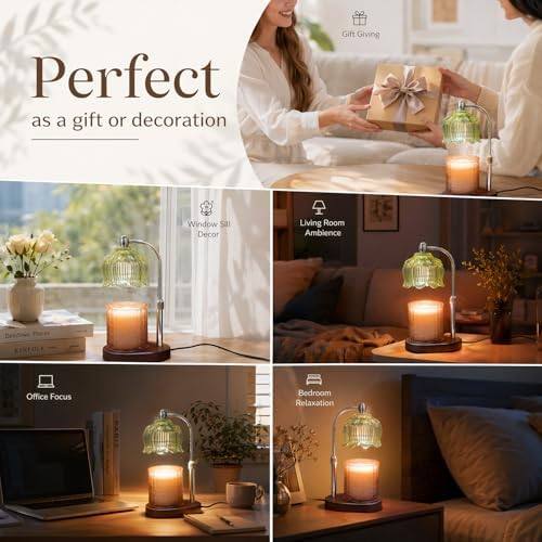 KJIXYUNG Purple Polka-Dot Glass Candle Warmer Lamp — photo 10 of 14