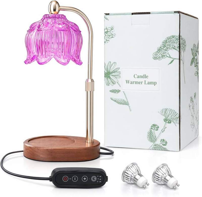 KJIXYUNG Purple Polka-Dot Glass Candle Warmer Lamp — photo 13 of 14