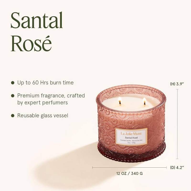 La Jolie Muse Santal Rose 2-Wick Candle, 12 oz — photo 9 of 16