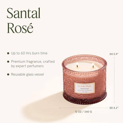 La Jolie Muse Santal Rose 2-Wick Candle, 12 oz — photo 10 of 16