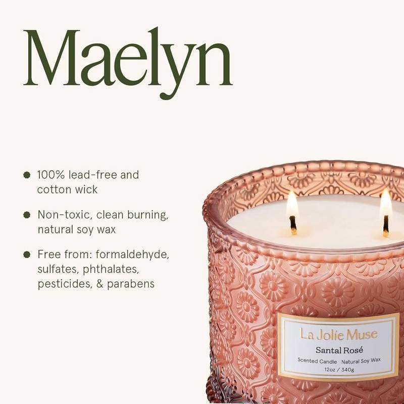 La Jolie Muse Santal Rose 2-Wick Candle, 12 oz — photo 11 of 16