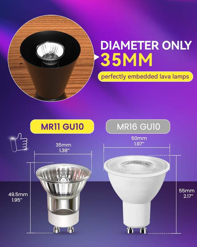 Lamptobe 2 Pack Mini MR11 GU10 35W Candle Warmer Lamp Bulb — photo 9 of 12