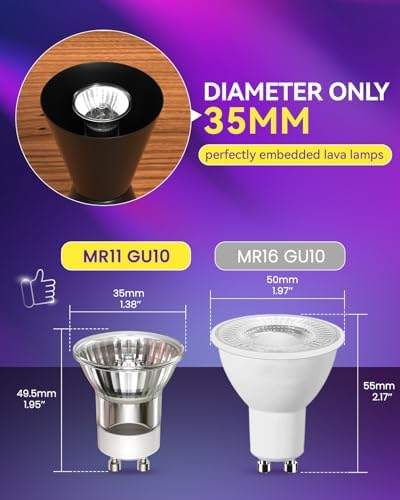 Lamptobe 2 Pack Mini MR11 GU10 35W Candle Warmer Lamp Bulb — photo 10 of 12