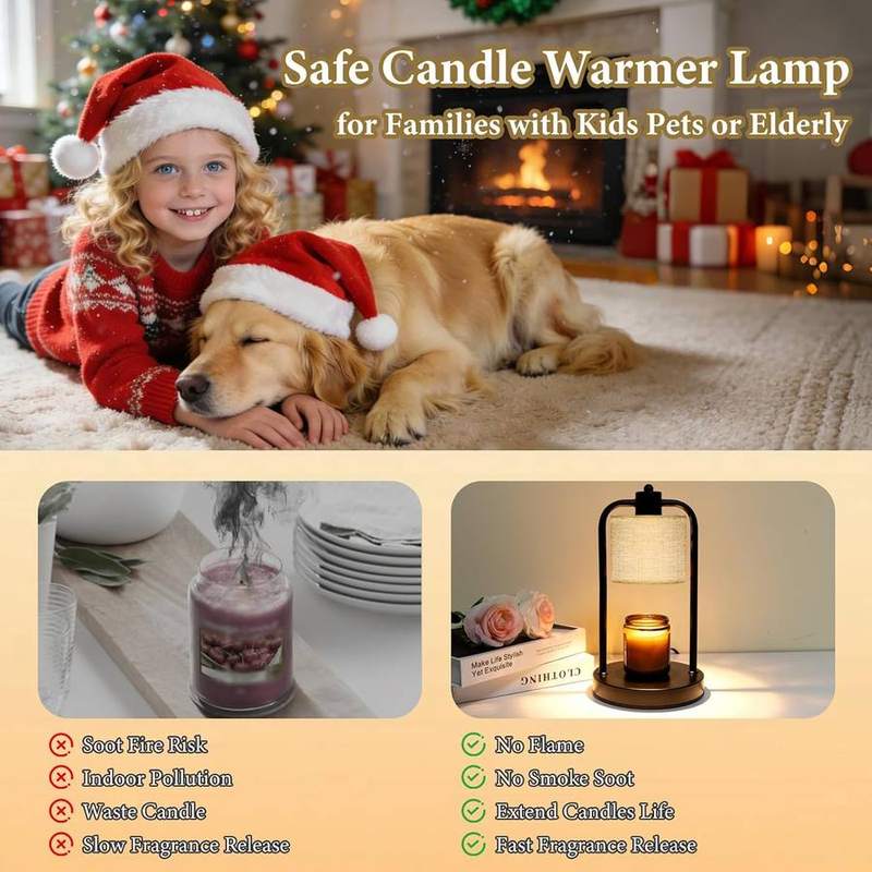 LAOPAO Cotton Linen Shade Candle Warmer Lamp — photo 9 of 16