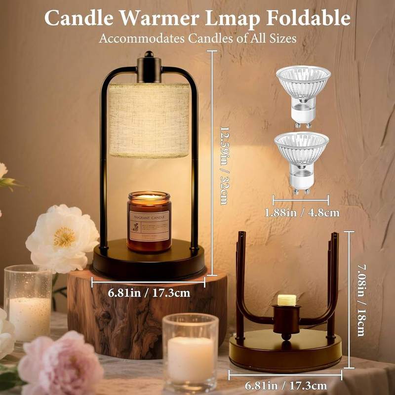 LAOPAO Cotton Linen Shade Candle Warmer Lamp — photo 11 of 16
