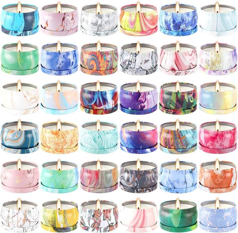 LIVEN Scented Candle Gift Set of 36, Travel Tins — tin scented candle