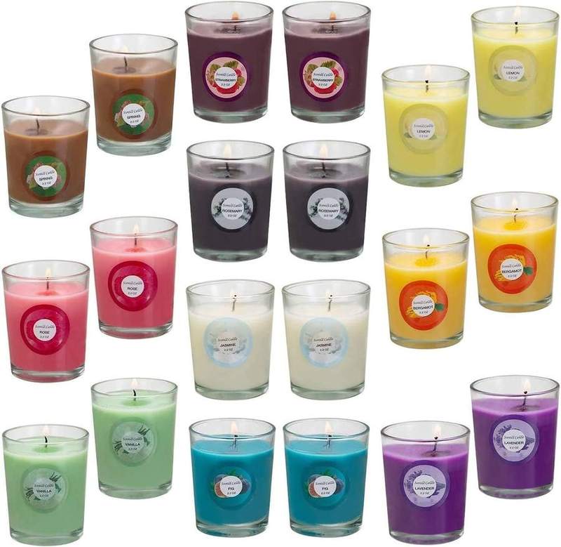 LIVEN Glass Jar Candle Gift Set of 20 — glass jar scented candle