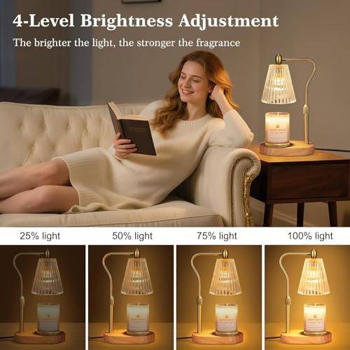 Loowoko Amber-Yellow Glass Candle Warmer Lamp — photo 8 of 18