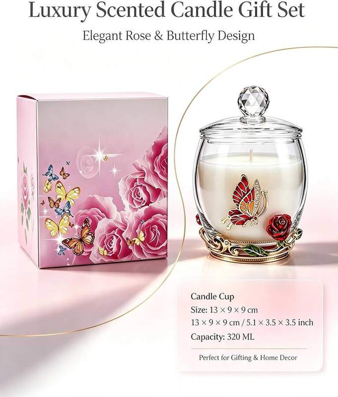 Luka Tech Enamel Butterfly & Blue Rose Candle — photo 11 of 12
