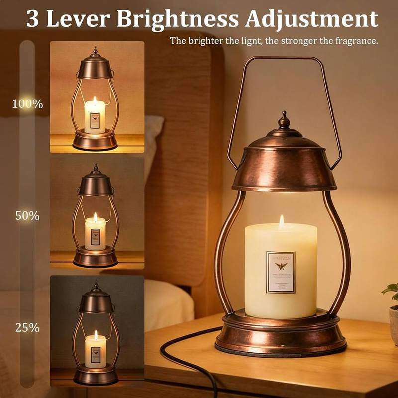 LXTaoler Rubberwood Candle Warmer Lamp, 2 x 50W Bulbs — photo 5 of 14
