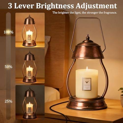 LXTaoler Rubberwood Candle Warmer Lamp, 2 x 50W Bulbs — photo 6 of 14