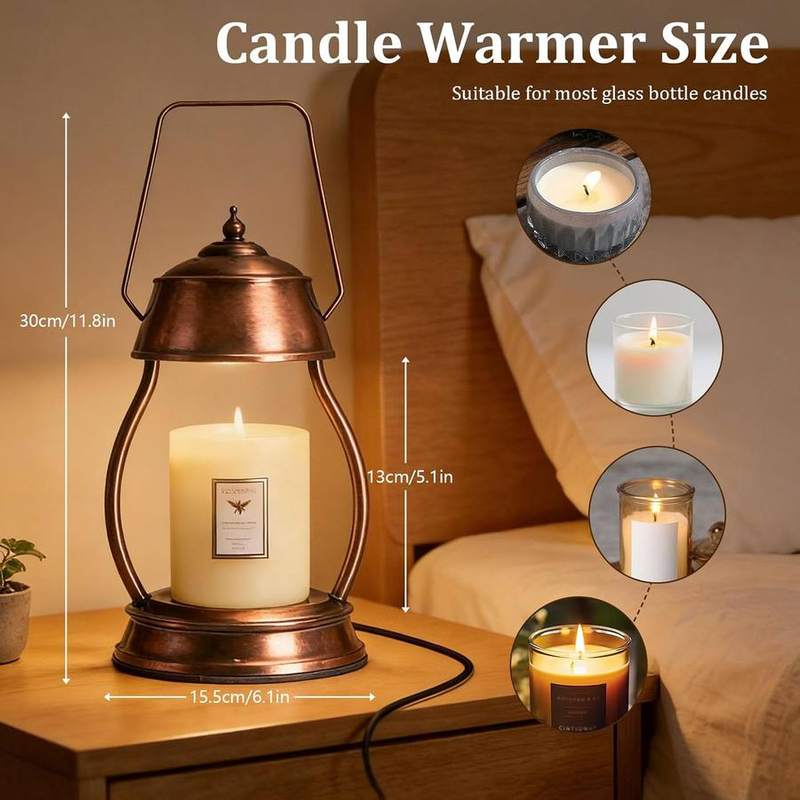 LXTaoler Rubberwood Candle Warmer Lamp, 2 x 50W Bulbs — photo 7 of 14