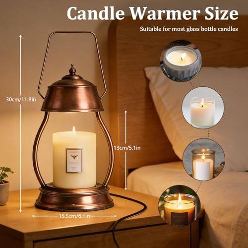 LXTaoler Rubberwood Candle Warmer Lamp, 2 x 50W Bulbs — photo 8 of 14