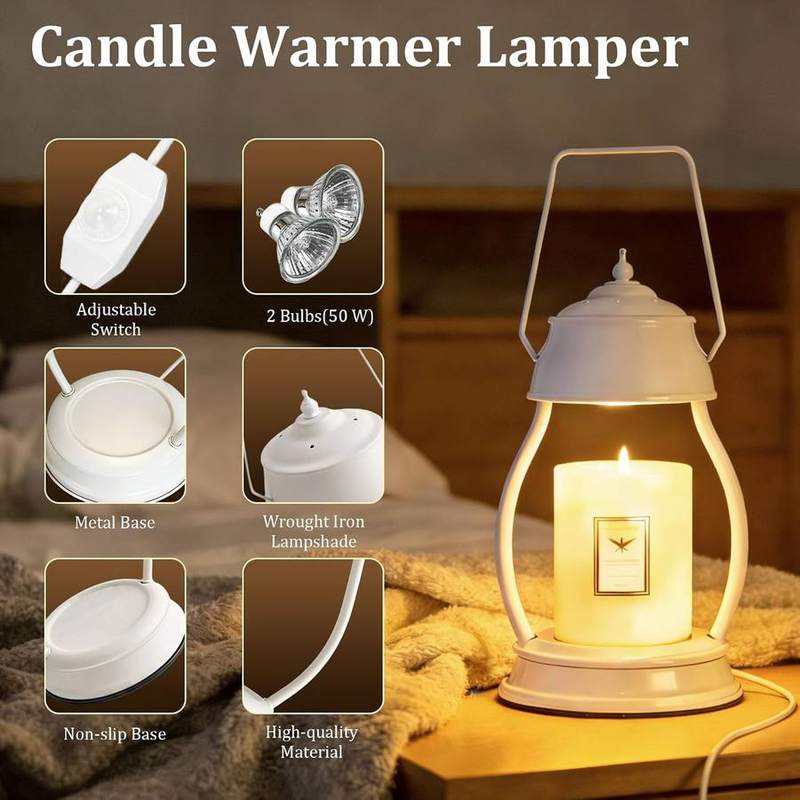 LXTaoler White Rubberwood Candle Warmer Lamp — photo 9 of 14