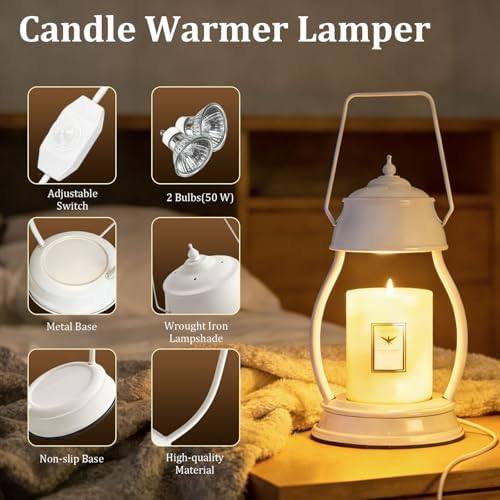 LXTaoler White Rubberwood Candle Warmer Lamp — photo 10 of 14