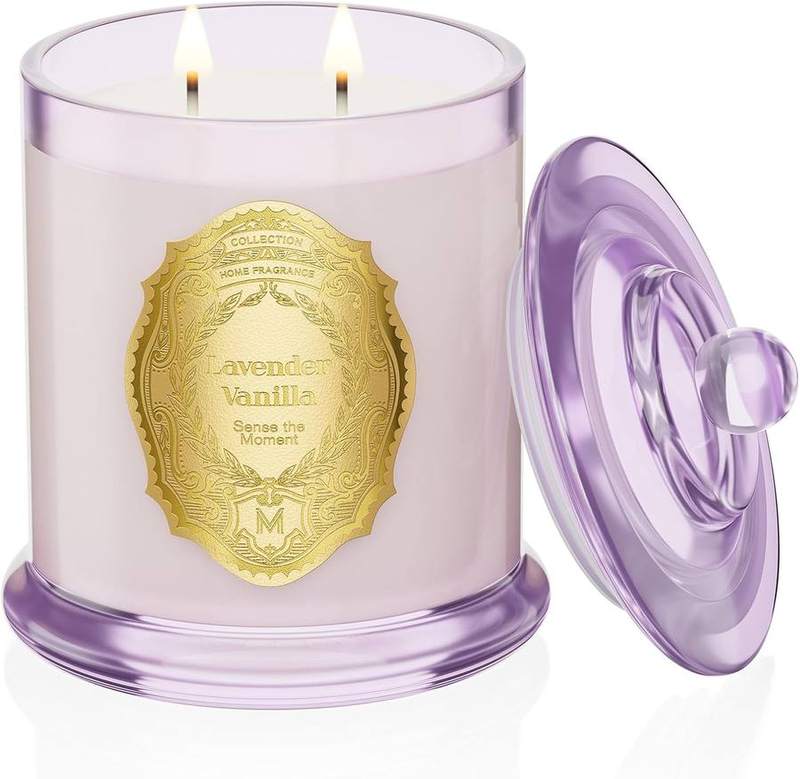 M&SENSE Lavender Vanilla Luxury Candle, 360 g — glass jar scented candle