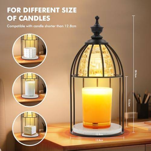 Maromamix Vintage Birdcage Candle Warmer Lamp, Black — photo 8 of 12