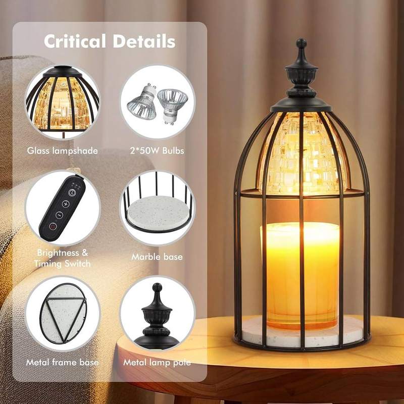 Maromamix Vintage Birdcage Candle Warmer Lamp, Black — photo 9 of 12