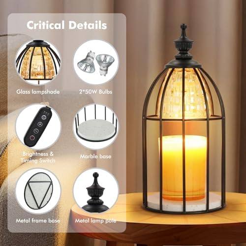 Maromamix Vintage Birdcage Candle Warmer Lamp, Black — photo 10 of 12