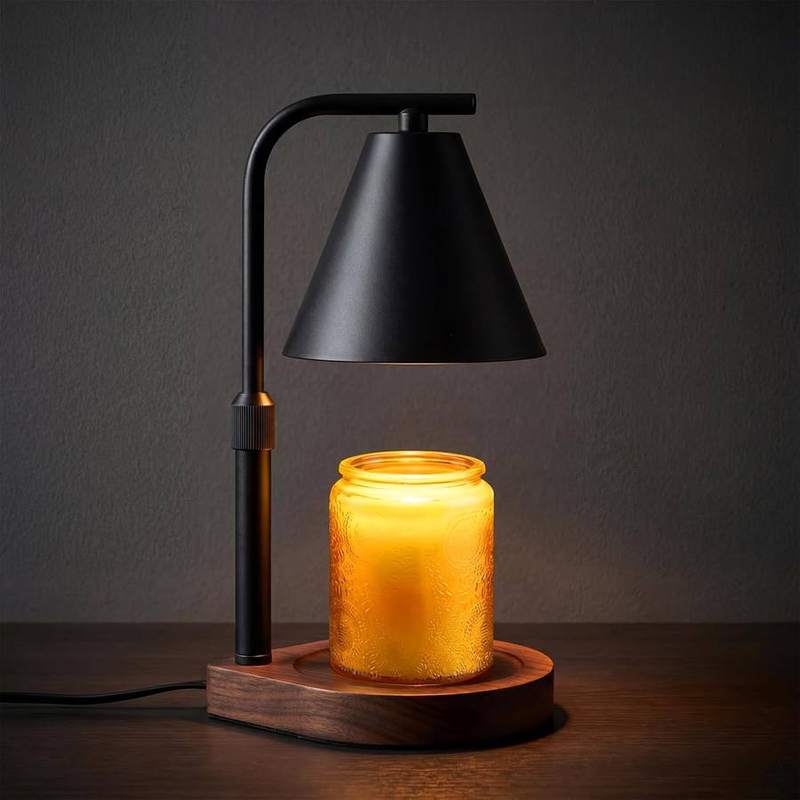 Maromamix Black Iron Shade Candle Warmer Lamp, candle warmer lamp with a metal shade