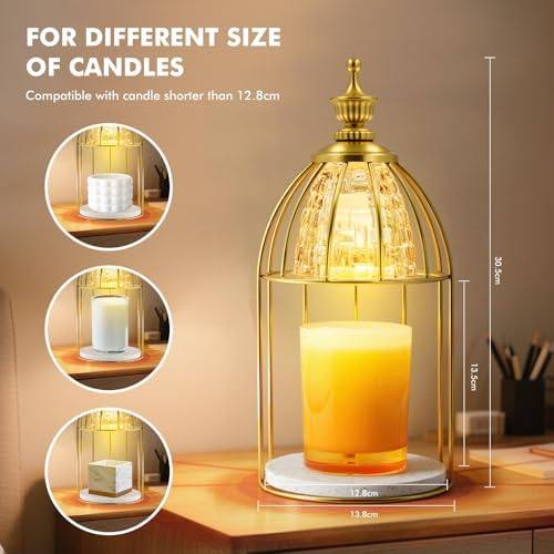 Maromamix Vintage Birdcage Candle Warmer Lamp, Gold — photo 8 of 12