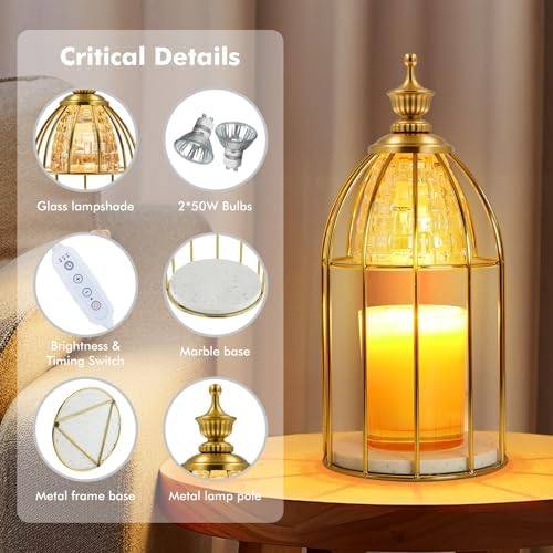 Maromamix Vintage Birdcage Candle Warmer Lamp, Gold — photo 10 of 12
