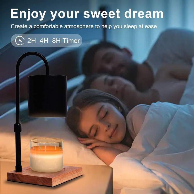 MQFORU Black Candle Warmer Lamp, Square Wood Base — photo 5 of 16
