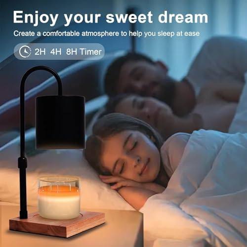 MQFORU Black Candle Warmer Lamp, Square Wood Base — photo 6 of 16